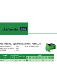 Resim Twin Store Atlantis CM20 1 Tek Kademeli Santrifuj Pompa 