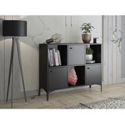 Resim Wood'n Love Orbit Premium 3 Kapaklı Metal Ayaklı Çok Amaçlı Dolap Konsol - Siyah / Siyah 