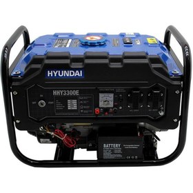 Resim Hyundai HHY3300E Benzinli Jeneratör – 2.8 kW, 7 HP, 213 cc, Monofaze, Marşlı ve İpli Çalıştırma, AVR 
