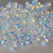 Resim Lüks Avusturya Kristali Düz Yuvarlak Boncuklar 4/6/8mm - Parıldayan Fasetli Cam, DIY Takı & Moda Aksesuarları için Önceden Delinmiş, Düz Yuvarlak Boncuklar 