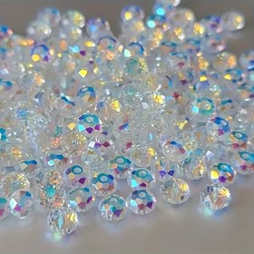 Resim Lüks Avusturya Kristali Düz Yuvarlak Boncuklar 4/6/8mm - Parıldayan Fasetli Cam, DIY Takı & Moda Aksesuarları için Önceden Delinmiş, Düz Yuvarlak Boncuklar 
