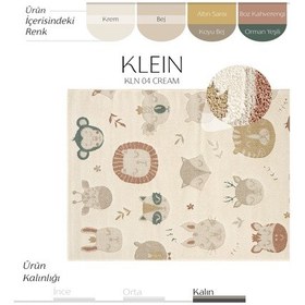 Resim Cool Halı Klein 04 Pastel Renk Yumuşak Çocuk Halısı Kız Çocuk Odası Halısı Hayvan Figür Bebek Halısı Çok Renkli 