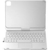 Resim Sbodurhome iPad Pro 11 (2024) F11 ATS Kılıf Magic Dönen Klavyeli Tablet Kılıf - Gümü - Sb1396-9205 