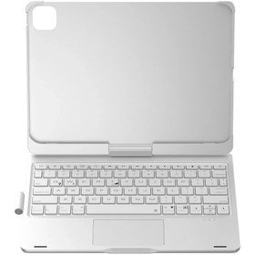 Resim Sbodurhome iPad Pro 11 (2024) F11 ATS Kılıf Magic Dönen Klavyeli Tablet Kılıf - Gümü - Sb1396-9205 