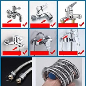 Resim 2 Metre Duş Hortumu Boru Paslanmaz Çelik Yedek Anti Çinko Hello Flow Çift Interlok Duş Hortumu, Metal Duş Hortumu 