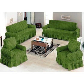 Resim Altın Kelebek Bürümcük Koltuk Örtüsü Maxi Takım 3+3+1+1 -yeşil Yeşil 