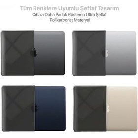 Resim Macbook Air 15,3 İle Uyumlu M5 A3448 M4 A3241 M3 A3114 M2 A2941 Polikarbonat Sert Koruyucu Çizilme Ve Darbe Önleyici Kılıf Siyah Şeffaf, 15 İnç 2023-2026 