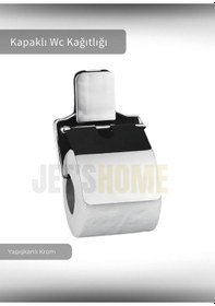 Resim Jet's Home Paslanmaz Kapaklı Tuvalet Kağıdı Askılığı Wc Kağıtlık Tutucu Krom Krom 