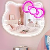 Resim 1 Adet Sanrio Resmi Hello Kitty LED Makyaj Aynası Neon Işık - USB ile Güçlendirilmiş Ayarlanabilen Parlaklıklı Şömine, Pastel Pembe & Nefes Alıcısız Renkli Yatay ve Dikey Dekorasyon, Çocuk Odaları, İnterneti Olmayan, 12 Yaş öncesi ürünler ikonik tavsiye edilen (Resmî Lisans) 