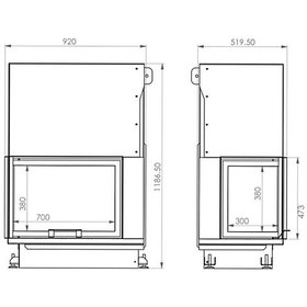 Resim A.Caminetti Quattro 90 L-R Eco Sol Açık Şömine Haznesi 