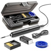 Resim Jonxenzor Taşınabilir USB Lehimleme Demiri, Seramik Isıtma Elemanı, Ayarlanabilir Sıcaklık, LCD, 1000mAh Şarj Edilebilir Pil, USB Şarj, İşletim Gerilim ≤36V, Depolama Kutusu ile, Ev DIY, Elektronik Kaynak için 