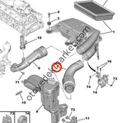 Resim PEUGEOT 308 (2011-2014) 1,6 HDI Euro5 HAVA FİLTRE HORTUMU 