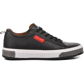 Resim Marcomen 152-15076 Siyah-Beyaz Hakiki Deri Erkek Sneaker 