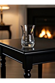 Resim Lale Özel Yapım 6'lı Kesme Kristal Dekor Çay Bardağı Seti - Şık Cam Sunum Şeffaf 