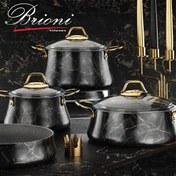 Resim Brioni Marble 7 Parça Siyah Tencere Seti 04.27.01.01 