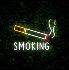 Resim Smokıng Yazılı Ve Şekilli Neon Tabela Beyaz 