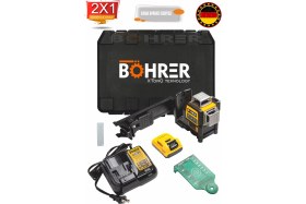 Resim Böhrer 12V Max Lazer Seviyesi, Yeşil Çizgi Lazeri, 3 Yollu, 360 Derece Profesyonel , Kablosuz Edilebilir 