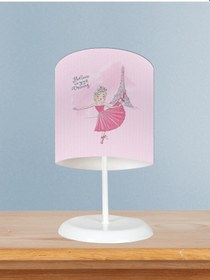 Resim Mekta Home Bebek Ve Çocuk Odası Balerin Kız Ve Eyfel Kulesi Desenli Abajur 