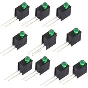 Resim Fochsia Yeşil 3mm Led F3 Göstergeli Işık Yayan Diyot 90 Derece Açılı Yalıtkanlı Klips 