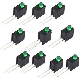 Resim Fochsia Yeşil 3mm Led F3 Göstergeli Işık Yayan Diyot 90 Derece Açılı Yalıtkanlı Klips 