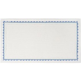 Resim Lacivert Desen İşlemeli Pamuk Ayak Havlusu 