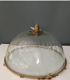 Resim Lamedor Cam Dekoratıf Kapaklı Stand Antık Gold 30x30x16cm 