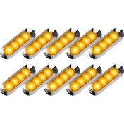 Resim VintageVo 10X Amber LED Römork Kamyon Yan Işaretçi Işıkları 4led Güzelleme Rv Kampçı 12V-24V (Yurt Dışından) 