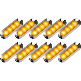Resim VintageVo 10X Amber LED Römork Kamyon Yan Işaretçi Işıkları 4led Güzelleme Rv Kampçı 12V-24V (Yurt Dışından) 