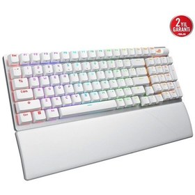 Resim Asus Rog Strix Scope Iı 96 Nx Snow Switch Hot-swap Rgb Beyaz Kablosuz Eng-q Mekanik Gaming Klavye 