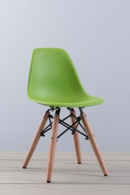 Resim Iconic Kids Sandalye – Renkli Modern Çocuk Sandalyesi - Yeşil / Kolsuz 