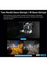 Resim Gece Görüşlü 2+2 Mp Speed Dome 2 Kameralı Wifi Ptz Ip Kamera Pro 