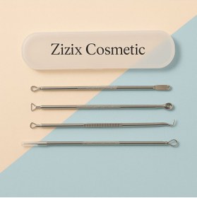 Resim zizix Paslanmaz Çelik Siyah Nokta Temizleme Çubukları Siyah Nokta Akne Aleti 4 Lü 