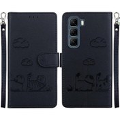 Resim Infinix Hot 50 4g İçin Flip Kılıf Kartlık Cüzdan Kickstand Rfıd Kart Yuvası Deri 