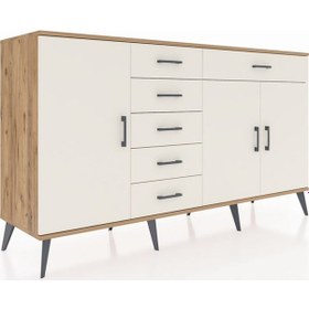 Resim Hyperion Konsol 3 Raflı 6 Çekmeceli 3 Kapaklı 176x44x99 Çam-aytaş Çam-aytaşı 