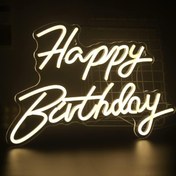Resim Happy Birthday Yazılı Neon Led Işık 