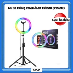 Resim Kent İletişim Mj 33 13 Inç Renkli Led Tripod (210 Cm) 