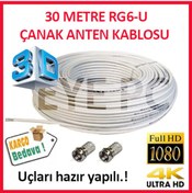 Resim 30 Metre Çanak Anten Montaj Kablosu Hazır Tak Çalıştır 4K Full Hd Diğer