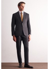 Resim İmza Antrasit Kırlangıç Yaka Kendinden Desenli Esnek Bel Slim Fit 6 Drop Takım Elbise 1001255167 Antrasit 