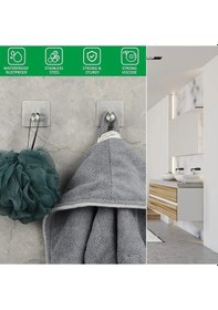 Resim 4 Adet Paslanmaz Çelik Banyo Askısı / Bornoz Askısı / Havlu Askıs Gümüş 