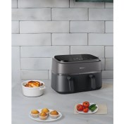 Resim Philips Rapid Air Teknolojisi ile Çıtır, Yumuşak 3000 Serisi Çift Hazneli Airfryer Homeıd Ile Hazır Tarifler+ Lambader 