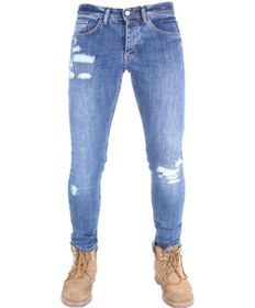 Resim Erkek Mavi Dar Paça Denim Açık Mavi 