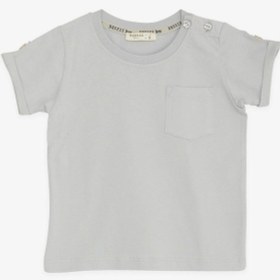 Resim Breeze Erkek Bebek Tişört Cepli Kolları Düğme Aksesuarlı 9 Ay-3 Yaş, Gri 