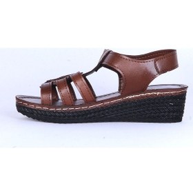 Resim Moda Ayakkabı 184 Polero Dolgu Topuk Kadın Yazlık Sandalet Kahverengi 