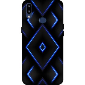 Resim Zipax Samsung Galaxy A10S Kılıf Baskılı Mavi Çizgi Desenli Zipax A++ Silikon - 8907 
