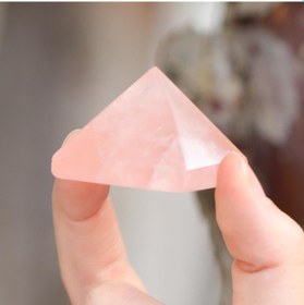 Resim Pembe Kuvars Taşı Piramit Aşk Taşı 