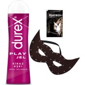 Resim Durex Kiraz Aşkı 50 ml Jel + Siyah Deri Göz Maskesi + Hediye 