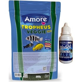 Resim Tropheus Veggie Chips 860gr Spirulina Akvaryum Balık Yemi +Contra 