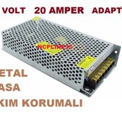 Resim 12 Volt 20 Amper Bakır Sargılı Voltaj Korumalı Trafo Adaptör 