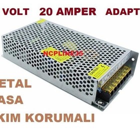 Resim 12 Volt 20 Amper Bakır Sargılı Voltaj Korumalı Trafo Adaptör 