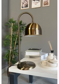 Resim Eterna Eskitme Renk Masa Lambası Dekoratif Abajur Çocuk Odası Başucu Lambası Okuma Lambası Kahverengi 